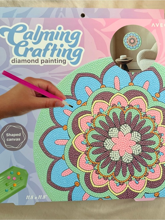 Calm Crafting Other - Diamond Painting Mandala Wall Art - Pink, Blue & Green